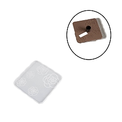 Квадрат Пищевые силиконовые формы для подставок с рисунком камелии, формы для ковриков для чашек, формы для литья смолы, для уф-смолы, изготовление изделий из эпоксидной смолы, квадратный, 153x153x9 мм