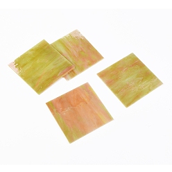 Золотистый Различные стеклянные листы, большой собор стеклянная мозаика, для поделок, золотые, 105~110x105~110x2.5 мм