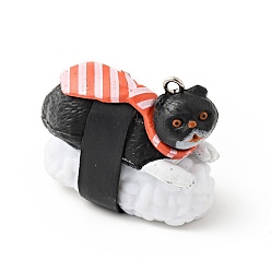 Другие Пластиковые подвески из ПВХ, с платиновыми тоновыми железными петлями, для изготовления брелка, кошачьи суши прелести, выкройка галстука, 31.5x40x17 мм, отверстие : 2 мм