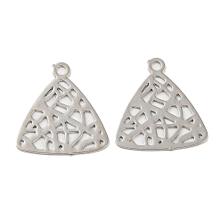 Платина Подвески из латунного травленого металла, долговечный, без кадмия, без никеля и без свинца, треугольник с выемкой, платина, 13x12x0.3 мм, отверстие : 1 мм