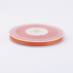 Orange Red Double Face Matte Satin Ribbon, Polyester Satin Ribbon, Orange Red, (1/4 inch)6mm, 100yards/roll(91.44m/roll)