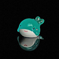 Whale Светящаяся смола морские животные дисплей украшения, светится в темноте, микро пейзаж украшение аквариума, кит, 23x17x12.5 мм