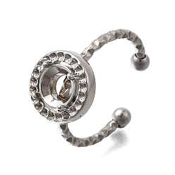 Нержавеющая Сталь Цвет Круглые 304 регулируемые манжетные кольца из нержавеющей стали, настройки зубчатых колец, цвет нержавеющей стали, лоток : 5.5 мм, 10.5 мм