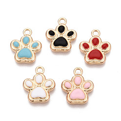 (52) Непрозрачная лаванда Стойки обшивки сплава эмали подвески, след прелести, без кадмия, без никеля и без свинца, золотые, разноцветные, 17.5x14.5x2.5 мм, отверстие : 2 мм