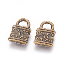 Antique Bronze CCB Plastic Pendant, Padlock, Antique Bronze, 16x10.5x2.5mm, Hole: 3.5x4.5mm