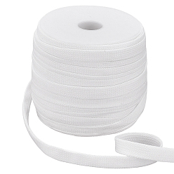 White 50 Yards Flat Polyester Cord, for Sewing, DIY Craft, with 1Pc Plastic Spool, White, 12mm, about 50.00 Yards(45.72m)
