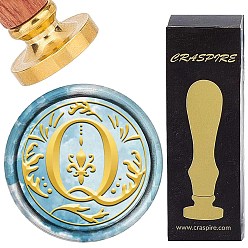 Letter Q Латунные восковые печати с деревянной ручкой, для diy scrapbooking, Буква Q, 25 мм