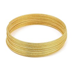 Золотой Текстурированная железная проволока для бисероплетения для изготовления украшений своими руками., золотые, 1.3 мм, внутренний диаметр: 98 мм, 16 датчик, 30 круги/шт
