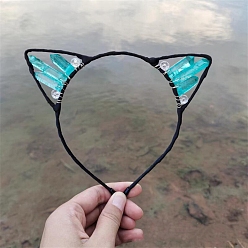 Кварц Резинки для волос из натурального кварца, резинки для волос с кошачьими ушками, для женщин девушек, 160x156x50 мм