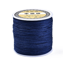 Midnight Blue Nylon Thread, Chinese Knotting Cord, Midnight Blue, 0.8mm, about 109.36 yards(100m)/roll