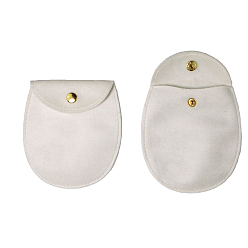 Белый Дым Мешок ювелирных изделий бархата, Для браслетов, Ожерелье, хранение серег, овальные, серый, 9x10 см