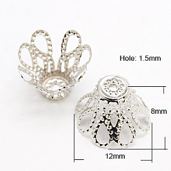 Платина Железный шарик крышки, платина, 12x8 мм, отверстие : 1.5 мм, внутренний диаметр: 9 мм