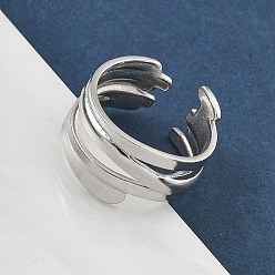 Нержавеющая Сталь Цвет 304 из нержавеющей стали Манжета кольца для женщин, цвет нержавеющей стали, 11.5 мм, регулируемый