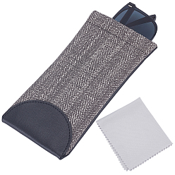 Черный 1 Прямоугольные ПВХ-чехлы для очков, солнцезащитные очки протектор, в комплекте 1 салфетка из микрофибры для чистки очков, чёрные, 180x94x8 мм, 1 PC