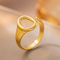 Oval 304 из нержавеющей стали манжеты кольца, реальный 18 k позолоченный, овальные, размер США 4 1/4(15мм)~20мм