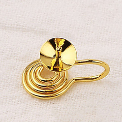 Золотой Латунные серьги с клипсами, для серьги решений, золотые, 14x12 мм