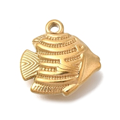 Золотой Ионное покрытие (ip) 304 подвески из нержавеющей стали, очарование рыбы, золотые, 17x17.5x6 мм, отверстие : 1.8 мм