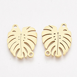 Золотой 201 соединительные звенья нержавеющие, лист, золотые, 16.5x13x1 мм, отверстие : 1.4 мм