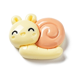 Легкий Лосось Кабошоны из непрозрачной смолы с милыми насекомыми, с эмалью, улитка, светлый померанцевый, 16.5x20x8 мм