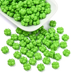 Lime green 200pcs undurchsichtige Acrylperlen, facettiert Klee, lime green, 11x11x6 mm, Bohrung: 1 mm