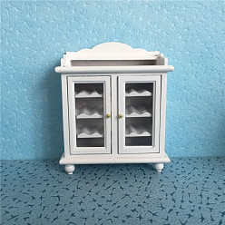 Белый Мини-модель винного шкафа из дерева, аксессуары для кукольного домика с микро-ландшафтом, притворяясь опорными украшениями, белые, 100x45x130 мм