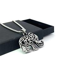 Нержавеющая Сталь Цвет Винтажный кулон в виде слона из титана и стали, ювелирные изделия из Юго-Восточной Азии для любителей животных.