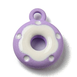 Flieder Legierung Emaille Reize, Donut-Charme, Flieder, 12.5x10x3 mm, Bohrung: 1.5 mm