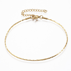 Золотой 304 браслеты из нержавеющей стали с цепочкой Boston Link, с карабин-лобстерами , золотые, 7-7/8 дюйм x 1/8 дюйм x 1/8 дюйм (200x1x1 мм)