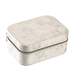 Желтая Старая Ткань  Итальянские бархатные двухслойные коробки для хранения ювелирных изделий на молнии с зеркалом внутри, Прямоугольный футляр-органайзер для сережек, Кольца, Браслеты, старое кружево, 16.5x11.5x7 см