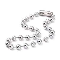 Нержавеющая Сталь Цвет Не тускнеет 304 ожерелья из шариковой цепи из нержавеющей стали, цвет нержавеющей стали, 18.30 дюйм (46.5 см), 10 мм