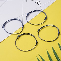 Midnight Blue Korean Waxed Polyester Cord Bracelet Making, Midnight Blue, Adjustable Diameter: 40~70mm