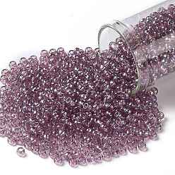 (166) Transparent AB Light Amethyst Круглые бусины toho, японский бисер, (166) прозрачный ab светлый аметист, 8/0, 3 мм, отверстие : 1 мм, Около 10000 шт / фунт