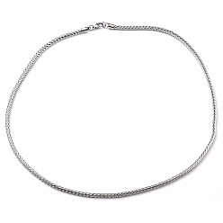 Stainless Steel Color Non-Tarnish 304 Stainless Steel Chain Necklaces, Snake Chain, Stainless Steel Color, 23.94 inch(60.8cm)