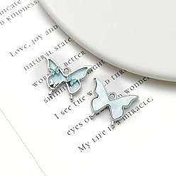 Светло-Голубой Подвески в виде бабочки из платинового сплава и смолы, для ювелирных украшений своими руками, Небесно-голубой, 17x21 мм