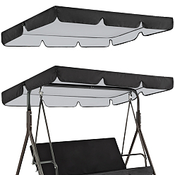 Black Oxford Cloth Swing Canopy Cover, Sunshade Waterproof Dustproof Cover, Black, 1950x1250x1mm
