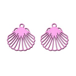 Камелия 430 подвеска из нержавеющей стали, окрашенная распылением, подвески в форме ракушек, камелия, 13x12x0.3 мм, отверстие : 1.2 мм