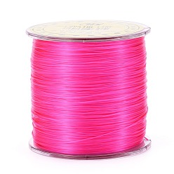 Темно-Розовый Плоская эластичная эластичная нить с японскими кристаллами, для браслетов изготовление ювелирных изделий из драгоценных камней ремесло из бисера, темно-розовыми, 0.5 мм, около 328 ярдов (300 м) / рулон