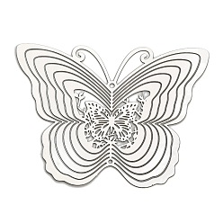 Нержавеющая Сталь Цвет 201 подвески для соединителей из нержавеющей стали, вырезанные лазером, ссылки бабочки, гравированные металлические украшения, не тускнеет, цвет нержавеющей стали, 64.5x80x0.3 мм, отверстия : 1.8 mm и 1.4 мм