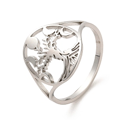 Нержавеющая Сталь Цвет Не тускнеет 304 открытые манжетные кольца из нержавеющей стали, дерево, цвет нержавеющей стали, размер США 6 (16.5 мм)