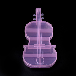Pink Violin Plastic Bead Storage Containers, 10 Compartments, Pink, 21.8x10.8x2.5cm