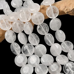 Хрусталь Нити бусин из натурального ангольского кварца, горного хрусталя, плоско-круглые, 15~15.5x6 мм, отверстие : 0.8~1 мм, около 26 шт / нитка, 15.55~15.71 дюйм (39.5~39.9 см)