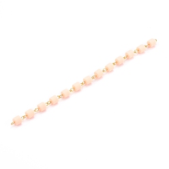 Легкий Лосось Цепочка из полимерной глины ручной работы, цепочка ссылок, с латунным штифтом, соединитель быстрой ссылки, для изготовления браслетов, светлый померанцевый, 13x6 мм, около 39.37 дюйм (1 м) / прядь