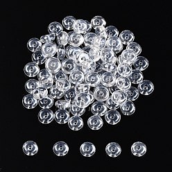 Прозрачный Прозрачные окрашенные цветные стеклянные бусины, пончик, прозрачные, 6x3 мм, отверстие : 1.2 мм, Около 2500 шт / фунт