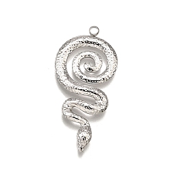 Нержавеющая Сталь Цвет 304 подвески из нержавеющей стали, очарование змеи, анти-тускнение, цвет нержавеющей стали, 36.5x17x3 мм, отверстие : 2 мм