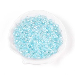 Голубой Прозрачные брызги, окрашенные распылением, конус, с покрытием AB цвета, граненые, голубой, 4~4.5x3.5 мм, отверстие : 1.4~1.6 мм, Около 15380 шт / 1000 г