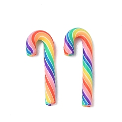 Разноцветный Рождественские бусины из полимерной глины ручной работы, шоколадная конфета, без отверстия , красочный, 23~25x8~8.5x3 мм