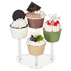 Прозрачный 1 установить круглые акриловые подставки для моделей игрушек, собранный держатель фигурки с сердцем, прозрачные, готовое изделие: 15.5x12x12.5 см