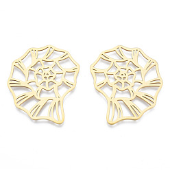 Золотой 201 из нержавеющей стали филигранные столяры ссылки, улитка, золотые, 41x35.5x1 мм