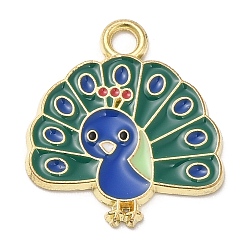 Темно-Зеленый Подвески из сплава , павлин, темно-зеленый, 18.5x17x1 мм, отверстие : 2 мм