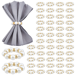 Морская Ракушка Пластиковые кольца для салфеток с имитацией жемчуга и страз, держатель для салфеток, ежедневный доступ в ресторан, цвет морской раковины, 40 мм